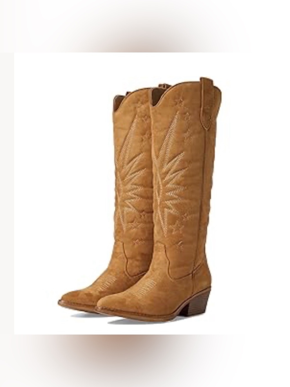 ROPER WOMEN'S STARBURST TALL WESTERN BOOTS - ROUND TOE Tan Western SIZE 5